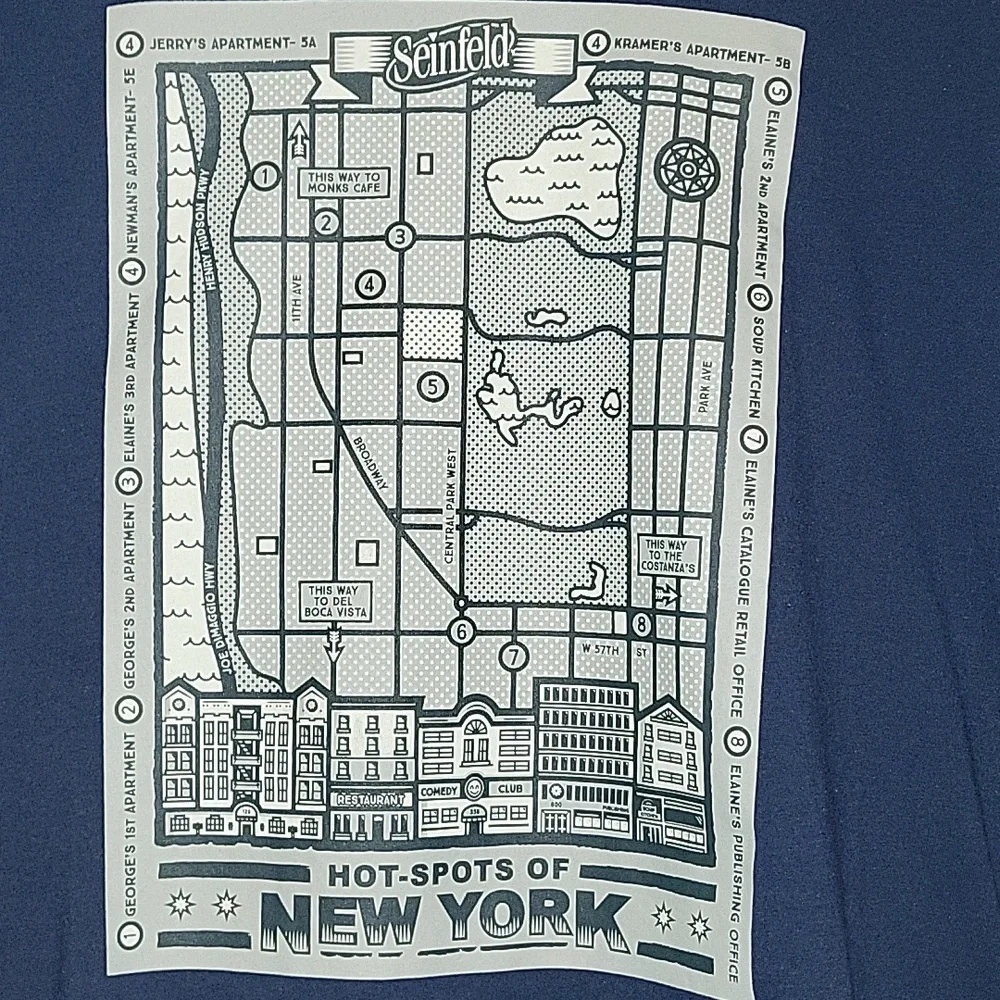 Men's XL "Seinfeld" Hot Spots of New York T-Shirt ๐ - Picture 2 of 6